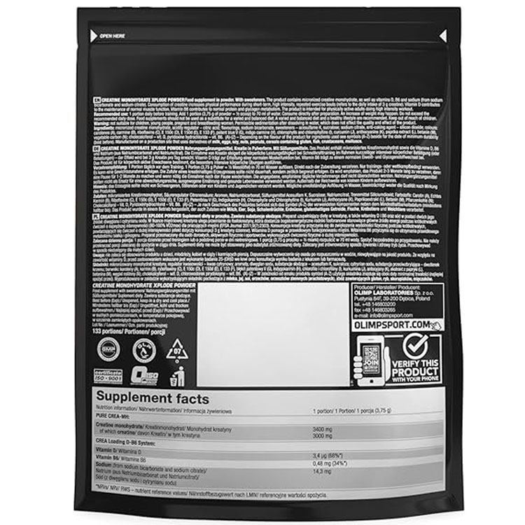 قیمت کراتین مونوهیدرات اکسپلود ۵۰۰ گرم الیمپ